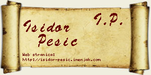 Isidor Pešić vizit kartica